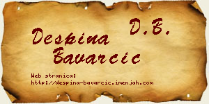 Despina Bavarčić vizit kartica